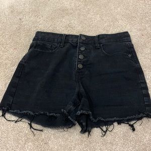 old navy high rise black jean shorts
